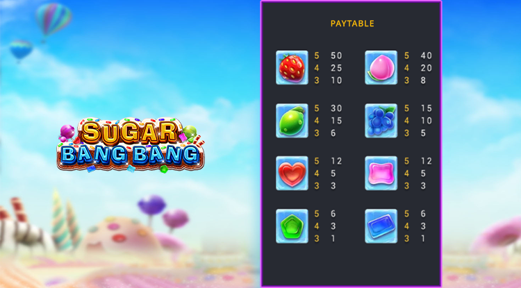 Sugar Bang Bang slot game - Paytable